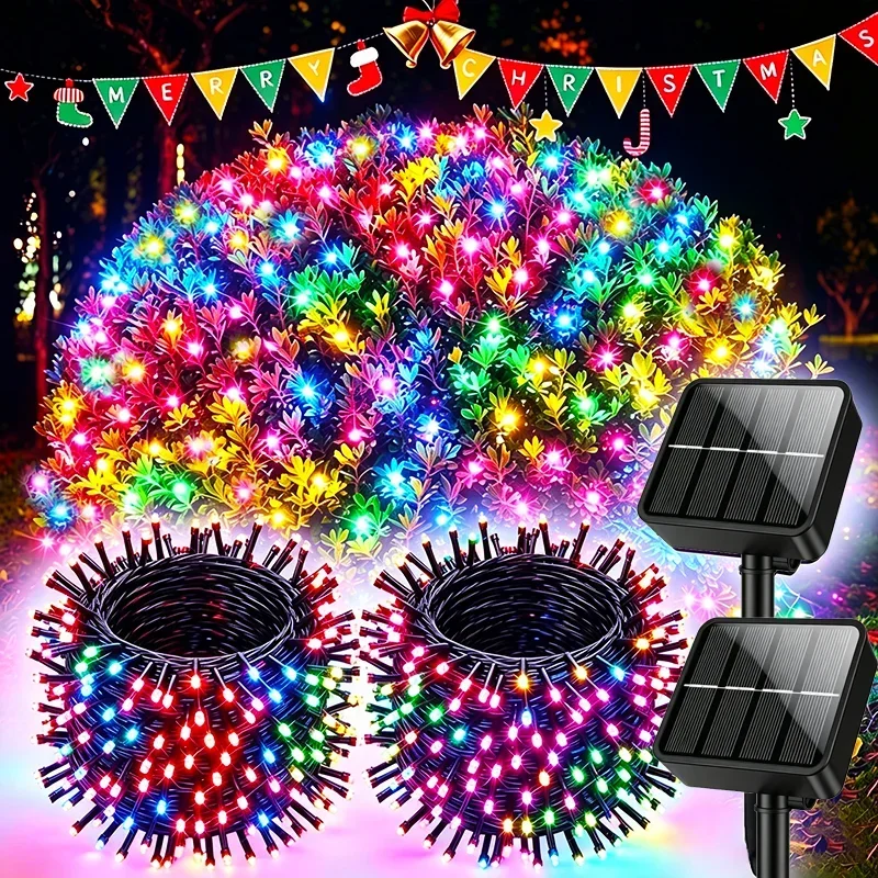 Solar Fairy String - Solarbetriebene Lichterketten mit 8 Leuchtmodi, wasserdicht,