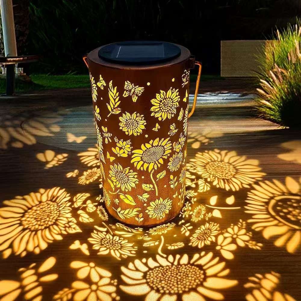 Outdoor Lighting Quality - Sonnenblumenlicht und Schattenlicht, wasserdichte Außenleuchte, solarbetrieben,