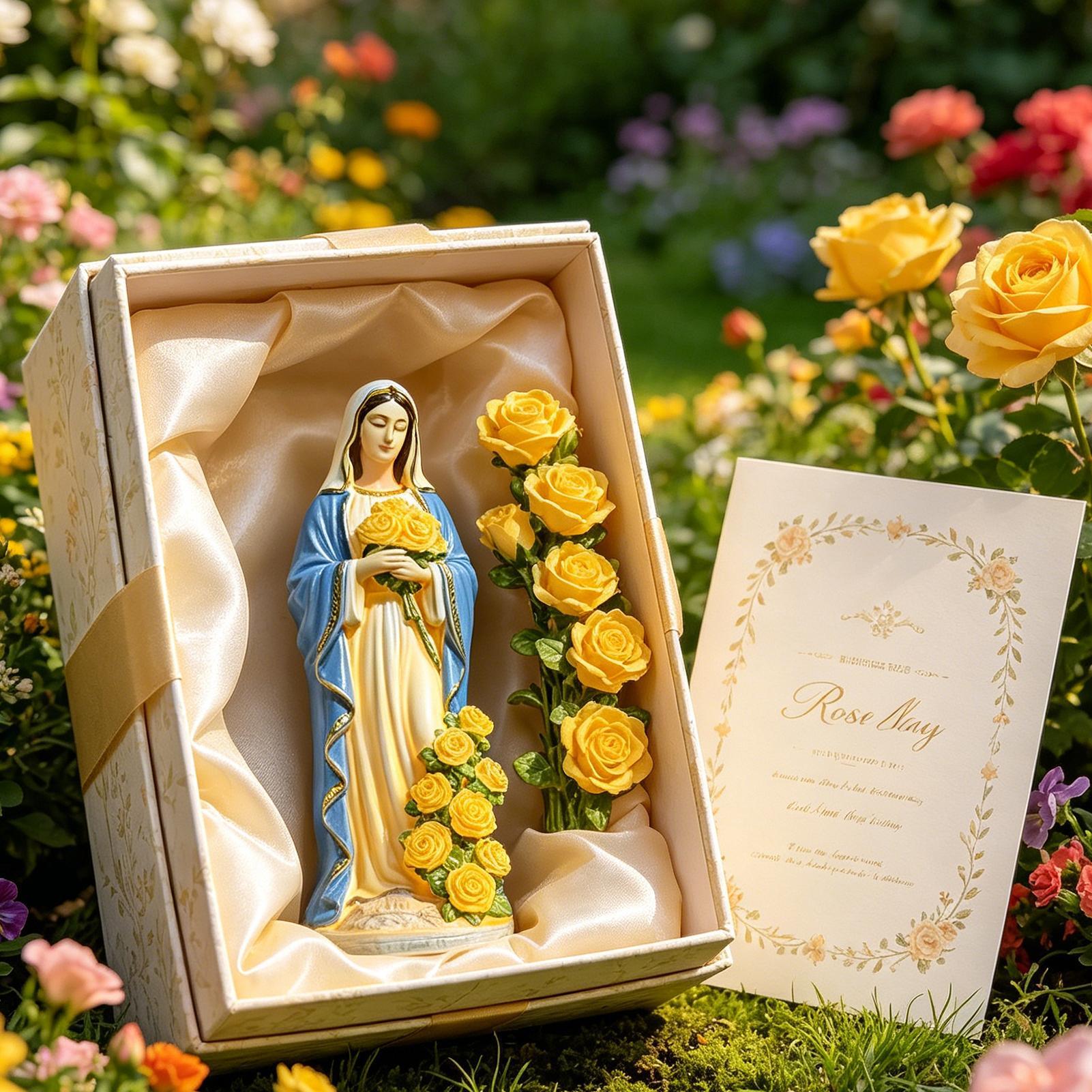 Photocell Outdoor Lighting - Solar-Statue der Jungfrau Maria, Gartendekoration, Solar-Harzfigur,