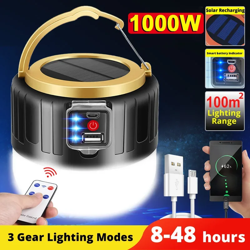 Photocell Outdoor Lighting - LED Solar Camping Licht Power Bank