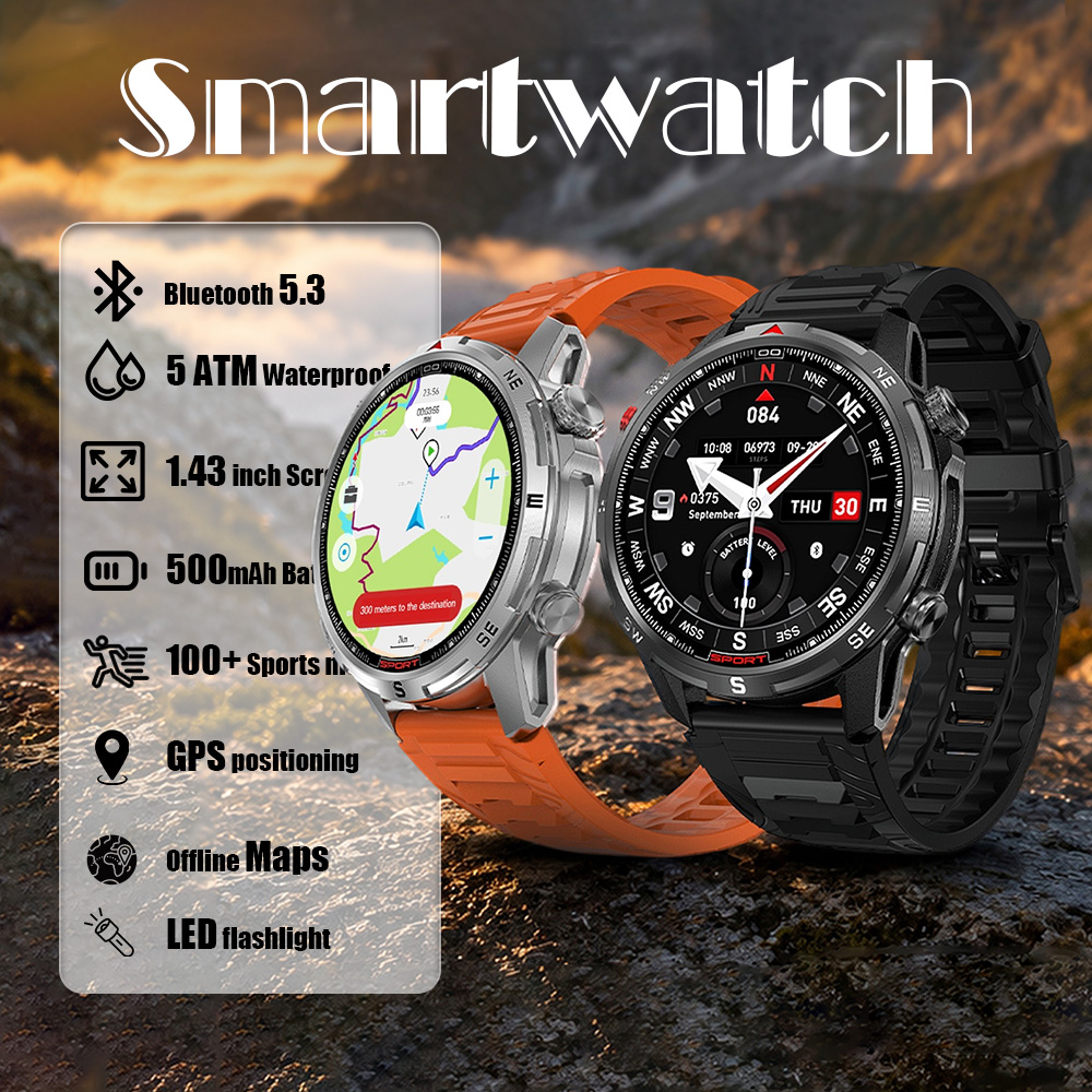 Outdoor Lighting Japanese - DTG10 Smartwatch 1,43'' AMOLED-Display GPS Offline-Karten