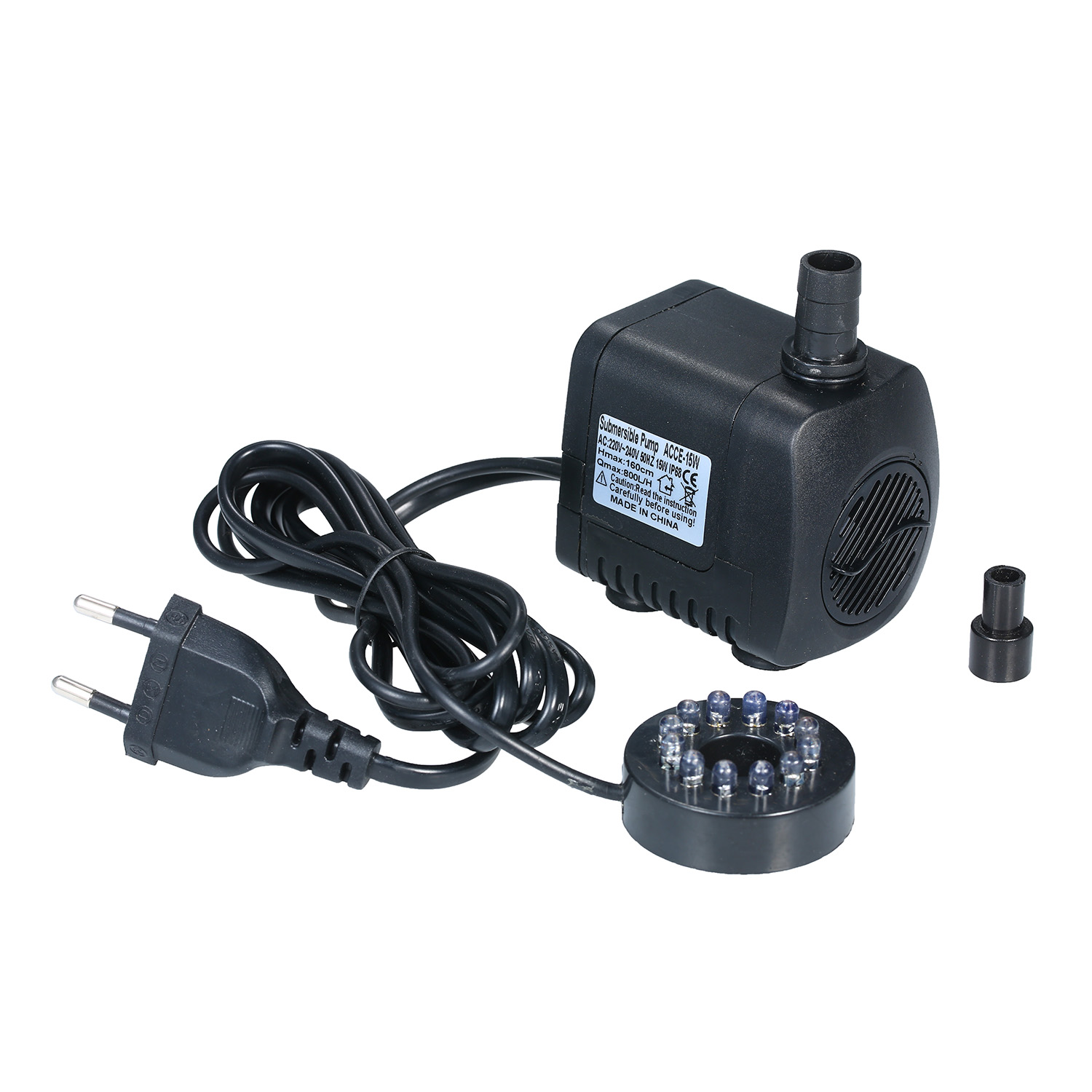 Pond Light Submersible - Tauchpumpe mit LED-Licht, 800 l/h, extrem