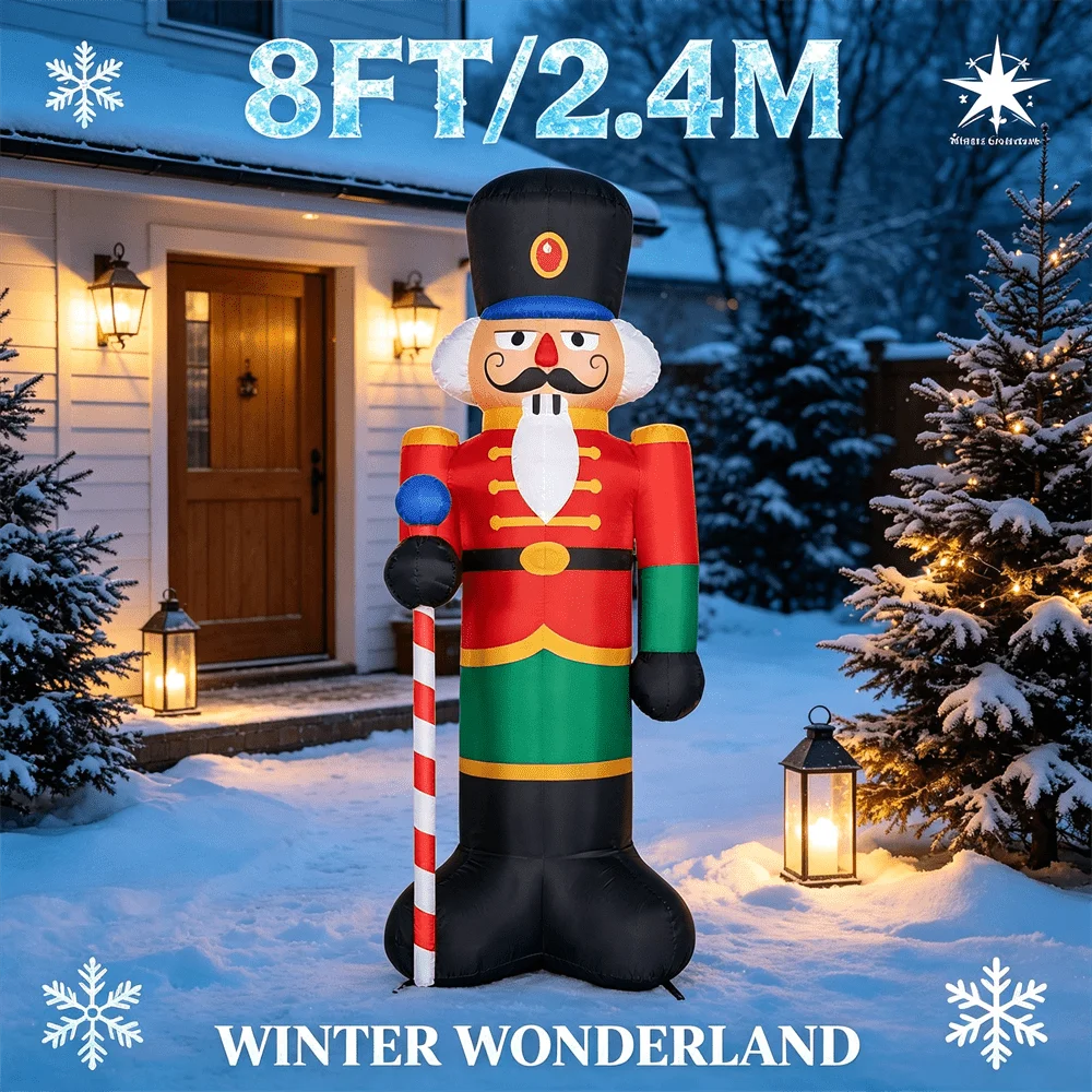 Outdoor Lighting Xmas - Winter Garden 8FT/2,4M Walnuss-Soldat Aufblasbares Modell-Spielzeug