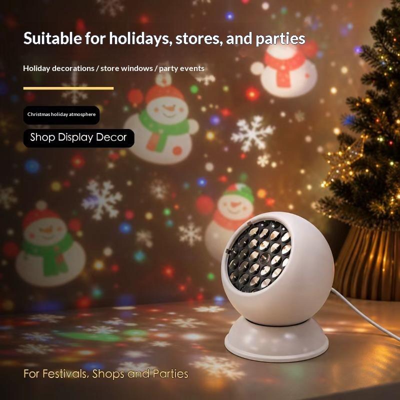 Outdoor Lighting Xmas - 360 ° Rotierendes LED-Schneeflocken-Projektionslicht, Ambientebeleuchtung für