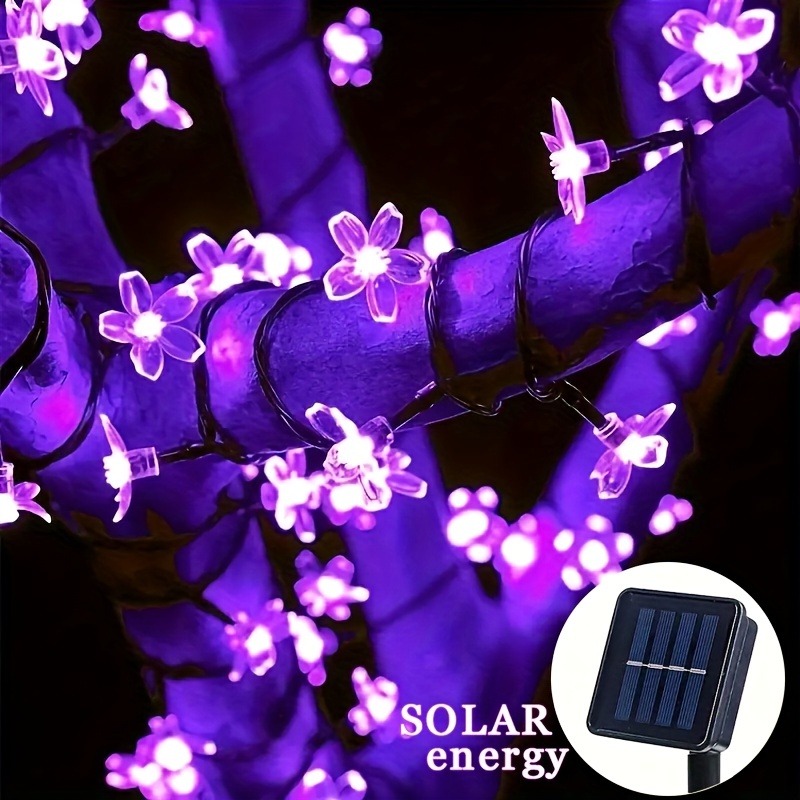 Solar Fairy String - Solar-Kirschblüten-Lichterkette 5M/7M/12M/22M 20-200LED 8 Modi Lila