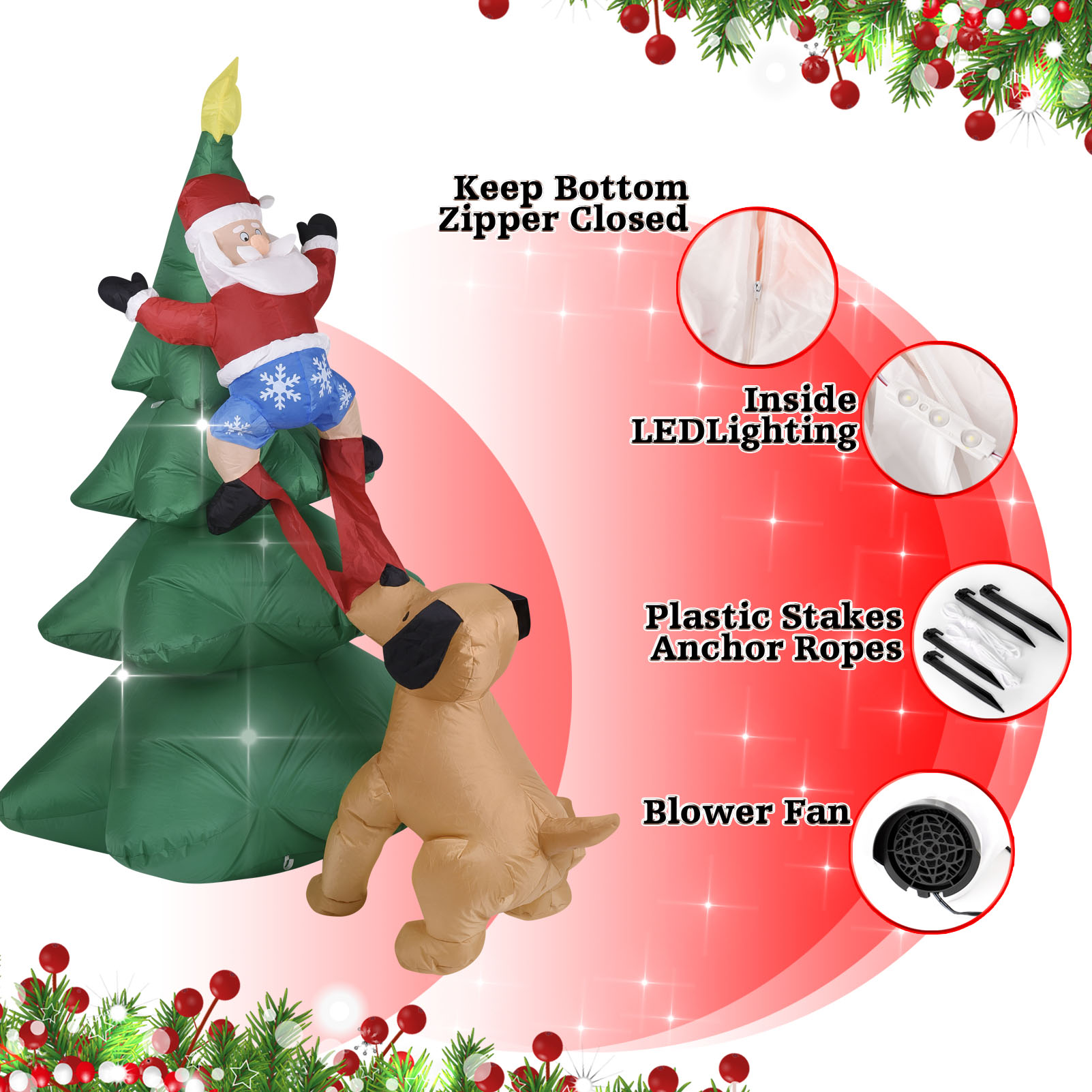 Aufblasbarer Weihnachtshund mi – Outdoor Lighting Xmas Bewertung und Preis