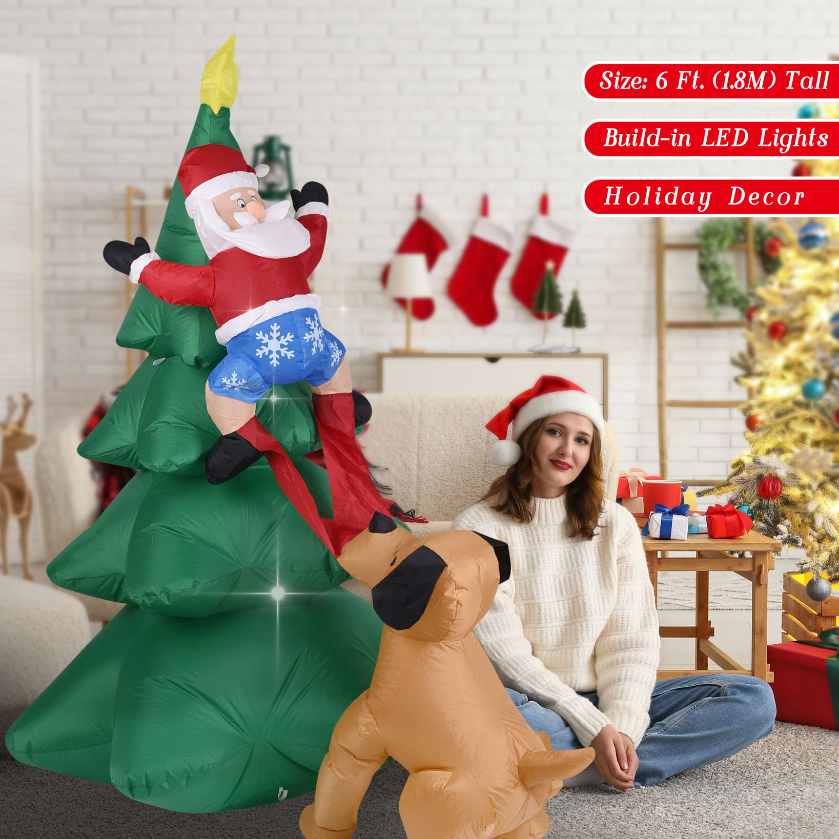 Aufblasbarer Weihnachtshund mi – Outdoor Lighting Xmas Bewertung und Preis