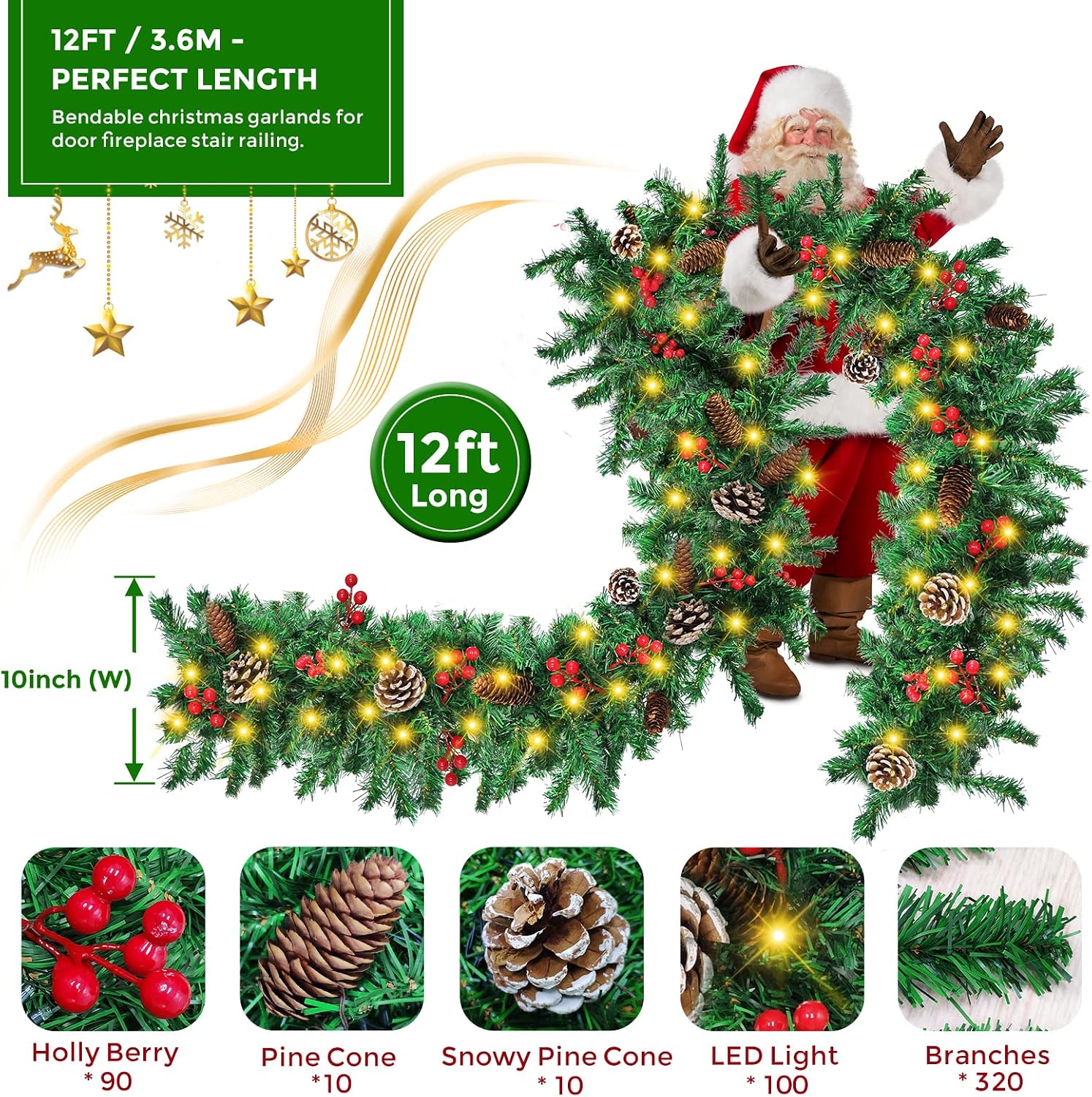 3,66 m lange, vorbeleuchtete W – Outdoor Lighting Xmas Bewertung und Preis
