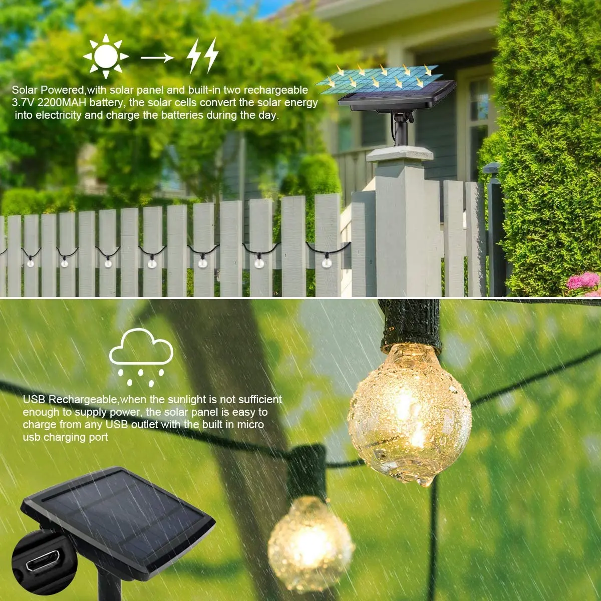 100/50/25ft Solar-LED-Lichterk – Solar Fairy String Bewertung und Preis