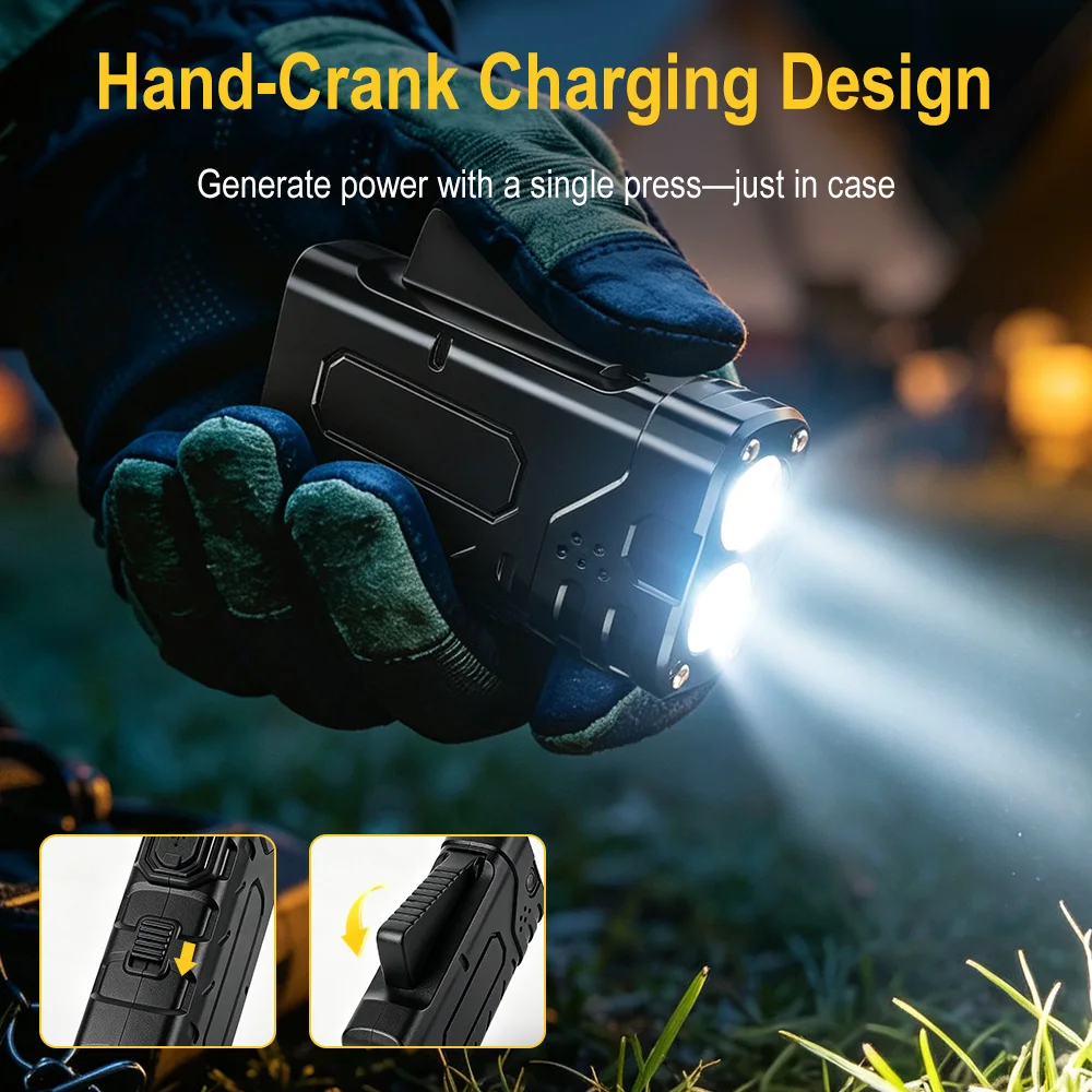 BORUIiT Handkurbel-EDC-LED-Tas – Outdoor Lighting Quality Bewertung und Preis