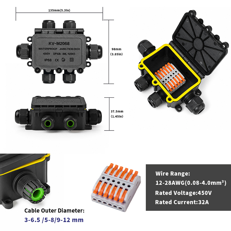 IP68 Wasserdichte Anschlussdos – Outdoor Lighting Extension Cord Bewertung und Preis